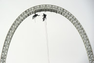 Engineers carry out safety checks on rollercoasters and other rides at Thorpe Park, Surrey, Britain - 26 Feb 2013