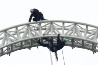 Engineers carry out safety checks on rollercoasters and other rides at Thorpe Park, Surrey, Britain - 26 Feb 2013