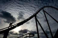 Engineers carry out safety checks on rollercoasters and other rides at Thorpe Park, Surrey, Britain - 26 Feb 2013