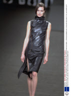 BRIDGET HALL AT THE JOHN BARTLETT FASHION SHOW, LONDON FASHION WEEK , SPRING/SUMMER 2001