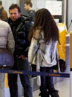 Exklusiv: Lothar Matthäus mit  Freundin Anastasia vor seinem Abflug nach Köln am Flughafen in Berlin