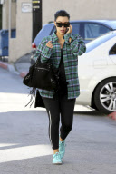 Kim Kardashian adds some color to her morning workout