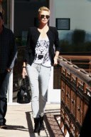 *EXCLUSIVE* Charlize Theron  enjoys the bright sunny day with friends