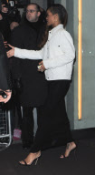 Rihanna leaves her London hotel