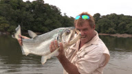British angler lands monster 250lb arapaima fish in Essequibo River, Guyana, South America - Feb 2013