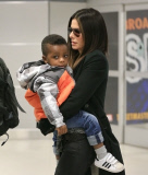 Sandra Bullock And Son Louis Arrive At JFK Airport In NYC.