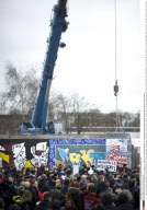 BERLIN: East Side Gallery protest