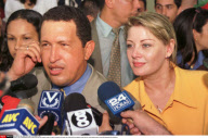 "EX-COMMANDANTE" HUGO CHAVEZ AND HIS WIFE  MARIA ISABEL DE CHAVEZ ATTENDING AN INTERV