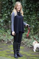 Exclusive... Julie Benz Takes Her Dog For Walk 