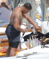 Exclusive... Ray Rice Smokes a Super Bowl Of His Own In St. Barts - ADD WEB FEES 