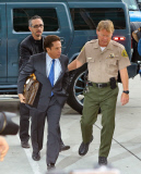 Lindsay Lohan's attorney Mark Heller arriving at the Los Angeles Courthouse 