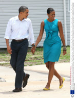 President Barack Obama and family visit the area affected by the oil spill, Florida, America - 14 Aug 2010