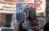 Palestinians protest against the visit of US President Barack Obama, West Bank city of Ramallah, West Bank - 19 Mar 2013