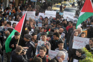 Palestinians protest against the visit of US President Barack Obama, West Bank city of Ramallah, West Bank - 19 Mar 2013
