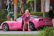 *EXCLUSIVE* Angelyne is showing more than just legs