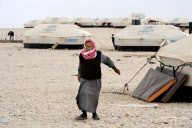 Syrian refugee camp in Zaatari, Jordan - 23 Mar 2013
