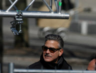George Clooney am Filmset in Berlin