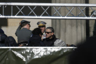 George Clooney am Filmset in Berlin