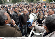 CYPRIOT : The bank employees demonstrate
