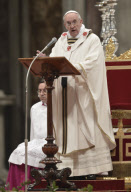 Pope Francis I celebrates the Holy Chrism Mass at St.Peter's Basilica, Vatican City, Rome, Italy - 28 Mar 2013