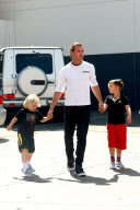 *EXCLUSIVE* Gavin Rossdale enjoys some quality time with his boys at a trampoline park