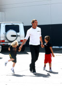 *EXCLUSIVE* Gavin Rossdale enjoys some quality time with his boys at a trampoline park