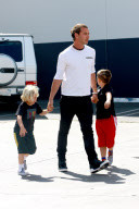 *EXCLUSIVE* Gavin Rossdale enjoys some quality time with his boys at a trampoline park