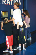 *EXCLUSIVE* Gavin Rossdale enjoys some quality time with his boys at a trampoline park
