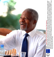 United Nations Secretary General Kofi Annan visiting the UNIFIL base, Naqoura, Lebanon. 29 August 2006