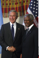 NY:  GEORGE BUSH AND KOFI ANNAN AT UNITED NATIONS