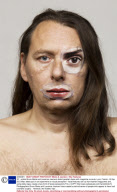 'ID' - artists Bruno Metra and Laurence Jeanson distort people's faces with magazine cut-outs, Lyon, France - 02 Apr 2013