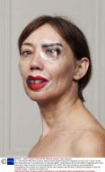 'ID' - artists Bruno Metra and Laurence Jeanson distort people's faces with magazine cut-outs, Lyon, France - 02 Apr 2013