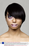 'ID' - artists Bruno Metra and Laurence Jeanson distort people's faces with magazine cut-outs, Lyon, France - 02 Apr 2013