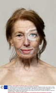 'ID' - artists Bruno Metra and Laurence Jeanson distort people's faces with magazine cut-outs, Lyon, France - 02 Apr 2013