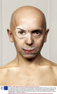 'ID' - artists Bruno Metra and Laurence Jeanson distort people's faces with magazine cut-outs, Lyon, France - 02 Apr 2013
