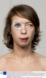 'ID' - artists Bruno Metra and Laurence Jeanson distort people's faces with magazine cut-outs, Lyon, France - 02 Apr 2013