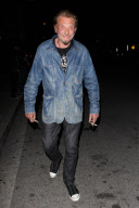 *EXCLUSIVE* Johnny Hallyday exits out of Katsuya in Brentwood with a smile