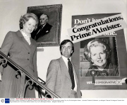 Baroness Thatcher Of Kesteven Pm Margaret Thatcher And Roger Boaden (from Tory Central Office) Leaves Tory H.q For Buckingham Palace. ...baroness Thatcher Of Kesteven...pm