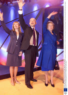 Ex Prime Minister Margaret Thatcher Electioneering With William And Ffion Hague In Plymouth For The General Election 22.5.o1. Pic David Crump. Election Specia