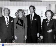 Prime Minister's Son Mark Thatcher And His Texan Fiancee Diane Burgdorf Announce Their Engagement At No. 10 Downing Street London. They Are Pictured Here With Sir Denis Thatcher And Prime Minister Margaret Thatcher Baroness Thatcher Of Kesteven.