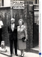 Baroness Thatcher Of Kesteven - Prime Minister - 1989 British Prime Minister Magaret Thatcher And Husband Denis After Voting Today At Castle Lane During Euro Election... Picture Desk ** Pkt5719-420155
