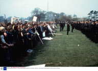 MINERS DEMONSTRATION AT COAL MINING HEADQUARTERS, NOTTINGHAM , BRITAIN - 1984