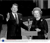British Prime Minister Margaret Thatcher and US President Ronald Reagan at the White House, Washington DC, America - 1980s