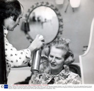 Margaret Thatcher at her favourite hairdresser, Chalmer's in Mayfair, London, Britain - 31 Jan 1975