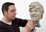 Madame Tussauds sculptors put finishing touches to One Direction's clay heads, London, Britain - 03 Apr 2013