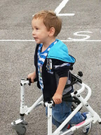 3-year-old with cerebral palsy takes first steps thanks to botox injections in his legs, Gosport, Hampshire, Britain - 11 Jan 2013