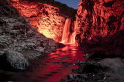 'Neon Luminance' glowstick waterfall photography, California, America - Apr 2013