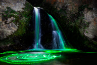 'Neon Luminance' glowstick waterfall photography, California, America - Apr 2013