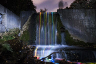 'Neon Luminance' glowstick waterfall photography, California, America - Apr 2013