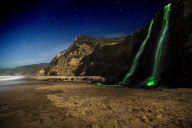 'Neon Luminance' glowstick waterfall photography, California, America - Apr 2013